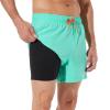 BRISIRA Mens Swim Trunks Swim Shorts Quick Dry 5 inch Inseam Beach Shorts with Compression Liner and Zipper Pocket Grassgreen view 1