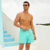 BRISIRA Mens Swim Trunks Swim Shorts Quick Dry 5 inch Inseam Beach Shorts with Compression Liner and Zipper Pocket Grassgreen view 3