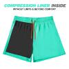 BRISIRA Mens Swim Trunks Swim Shorts Quick Dry 5 inch Inseam Beach Shorts with Compression Liner and Zipper Pocket Grassgreen view 4