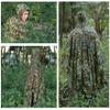 3D Hunting Gilly Suits Leafy Camo Clothes Ghillie Suits for Men Costume Hooded Poncho Uniforme Militar for Outdoor Woodland Forest Jungle Shooting-3PCS view 2