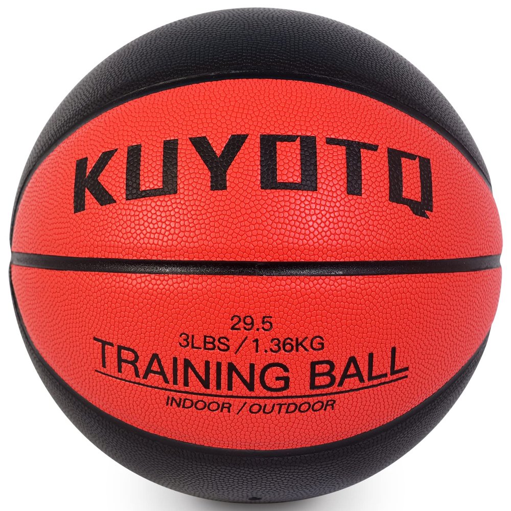 KUYOTQ 3lbs Weighted Heavy Basketball Training Equipment Size 7 29.5" Composite Leather Outdoor Men Women Youth Basketball Improving Ball Handling Dribbling Passing Skill(Deflated)