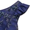 AIMJCHLD Big Girls Ruffle A-Line Rustic Flower Dress Tea Length Party Wedding Pageant Ball Gowns Sundress Bridesmaid Formal Fancy Graduation Dresses Size 7 8 Years (Navy Blue 140) view 3