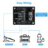 Briidea 3-Way Bilge Pump Switch Panel (Auto-Off-Manual) with LED Indicator, Control DC 12V/24V Bilge Pump, Built in 15A Circuit Breaker view 3