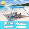 Beach Tent Sun Shelter with UPF 50+ UV Protection, Beach Canopy Sun Shade 11x11 FT with Sandbags, Poles and Ground Pegs and Anti-Wind Ropes, Pop Up Tent for Camping, Backyard and Picnics view 2