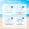 Beach Tent Sun Shelter with UPF 50+ UV Protection, Beach Canopy Sun Shade 11x11 FT with Sandbags, Poles and Ground Pegs and Anti-Wind Ropes, Pop Up Tent for Camping, Backyard and Picnics view 4