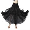 Honeystore Women's Sequins Latin Dance Skirt Long 1920s Waltz Ballroom Costume 2868-Black view 1