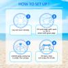 Beach Canopy Tent Sun Shade with UPF 50+ UV Protection, Beach Tent Sun Shelter with Sandbags, Poles and Ground Pegs and Anti-Wind Ropes for Outdoor, Camping, Backyard and Picnics view 4