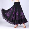 Honeystore Women's Long Flower Latin Dance Skirts Swing Ballroom Party Waltz Dress 2818-Grape view 2