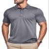 MAGCOMSEN Men's Polo Shirts Short Sleeve Athletic Performance Moisture Wicking Golf Fitted Business Casual Collared Shirts Dark Grey view 1