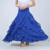 Honeystore Women's Latin Dance Skirts Layered Swing Ballroom Party Waltz Dresses 2562-Royal-Blue view 3