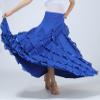 Honeystore Women's Latin Dance Skirts Layered Swing Ballroom Party Waltz Dresses 2562-Royal-Blue view 4