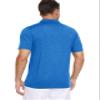 MAGCOMSEN Men's Polo Shirts Short Sleeve Athletic Performance Moisture Wicking Golf Fitted Business Casual Collared Shirts Sea Blue view 2