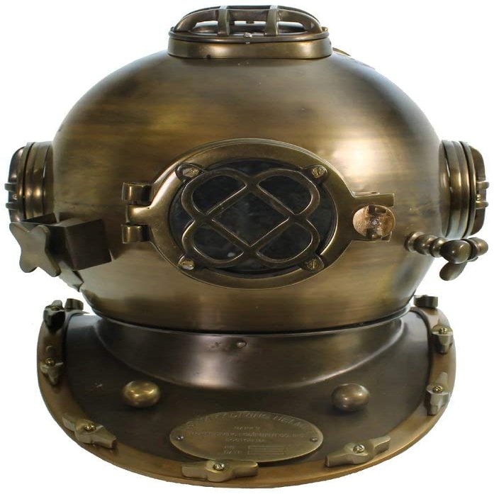 Nautica Decor Brass Antique Helmet Deep Sea US Navy Mark V Diving Scuba Divers