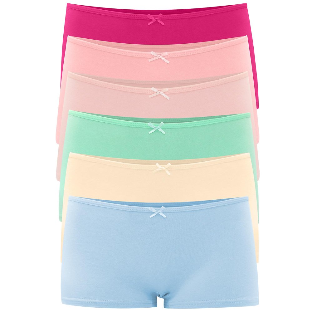 Allxwek Womens Underwear Cotton Boyshort Boxer Ladies Comfort Soft Boy Shorts Pack 6 3901 UN3 L