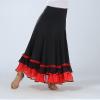 Honeystore Women's Ballroom Dance Skirt Long Swing Waltz Latin Belly Dance Dresses 2559-Black-Red view 2