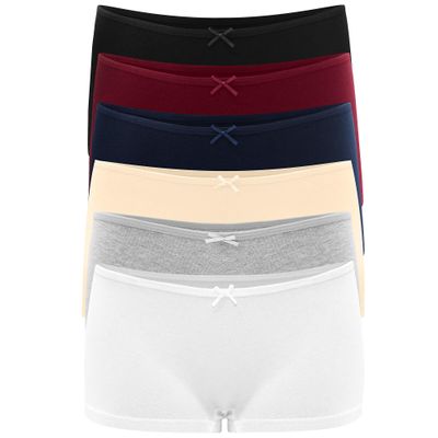 Allxwek Womens Underwear Cotton Boyshort Boxer Ladies Comfort Soft Boy Shorts Pack 6 3901 UN XL