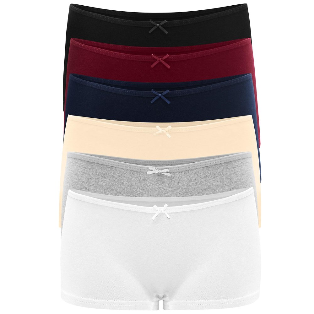 Allxwek Womens Underwear Cotton Boyshort Boxer Ladies Comfort Soft Boy Shorts Pack 6 3901 UN XL