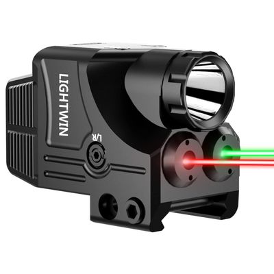 LIGHTWIN Red & Green Laser Beams 600 Lumens Rechargeable Combo for Pistols, Strobe Steady Light for Picatinny Rail