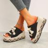 HINDOLA Womens Sandals Summer Open Toe Bohemian Platform Wedge Sandals Women Fashionable Solid Peep Toe Slippers view 2