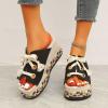 HINDOLA Womens Sandals Summer Open Toe Bohemian Platform Wedge Sandals Women Fashionable Solid Peep Toe Slippers view 3