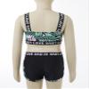 iiniim Kids Girls Sport Dance Outfit Floral Print Crop Top Bottoms 2 Piece Athletic Swimwear Swimsuit Black 4 Years view 4