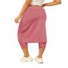 Aurgelmir Womens Tennis Skirt with Capris Leggings Golf Knee Length Skorts Athletic Long Skirts for Women with Pockets Pink view 2