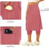 Aurgelmir Womens Tennis Skirt with Capris Leggings Golf Knee Length Skorts Athletic Long Skirts for Women with Pockets Pink view 4