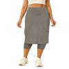 Aurgelmir Womens Tennis Skirt with Capris Leggings Golf Knee Length Skorts Athletic Long Skirts for Women with Pockets Grey view 1