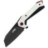 CJRB Tigris Pocket Knife, Folding Knife with AR-RPM9 Powder Steel Black PVD Blade Black & White G10 Handle for EDC Camping Hunting (J1919) view 1