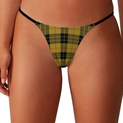 BAIKUTOUAN Clan Macleod Scottish Tartan Plaid Women's Bikini Panty Sexy Thong G String T-Back Cute Funny Underwear Panties
