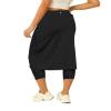 Aurgelmir Womens Tennis Skirt with Capris Leggings Golf Knee Length Skorts Athletic Long Skirts for Women with Pockets Black view 2
