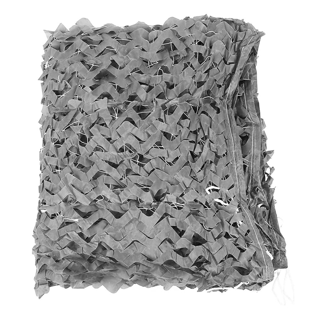 KGUDYS Grey Camouflage net, Outdoor Shade net, Military camo net, Reinforced Material, can be Used for Camping, Photography, Paintball, Bird Watching, Camouflage, Decoration,Grey-2x6m(6.6x19.7ft)