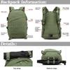 LIMHOO Camo Backpack, 40L Military Tactical Backpack, Hiking Trekking Rucksack with USA Flag Patch (Army Green) view 3