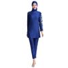 Muslim Swimsuits for Women Modest Islamic Burkini Swimwear Full Cover Hijab Long Sleeve Muslim Dress Tops Pants Set with Swim Cap Sun Protection Rash Guard Shirt Bathing Suits Royal Blue - Floral S view 1