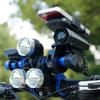 Winwinfly Bike Handlebar Extender Double Handlebar Stem Extension Rack Aluminum Alloy Mount Holder with Carbon Fiber Bracket Space Saver for Bicycle Accessories Speedometer Flashlight Lamp Phone Mount view 2