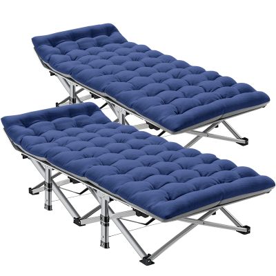 ABORON Camping Cot for Adult 28" Extra Wide, 2PK Heavy-Duty 1200D Oxford Cot for Sleeping, Portable Folding Camp Bed with Mat & Carry Bag