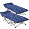 ABORON Camping Cot for Adult 28" Extra Wide, 2PK Heavy-Duty 1200D Oxford Cot for Sleeping, Portable Folding Camp Bed with Mat & Carry Bag view 1