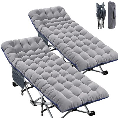 ABORON 2PK XXL Camping Cot for Adults 900LBS - 78"32" Oversized Folding Bed with Mattress Pad, Heavy Duty 1200D Oxford Outdoor Cot with Carry Bag