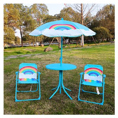 Kids Camping Chair Outdoor Portable Kids Beach Chair Table Set, Children's Beach Chair with Sun Protection Umbrella, for Home Backyard Children's Play Area (Color : Style1)