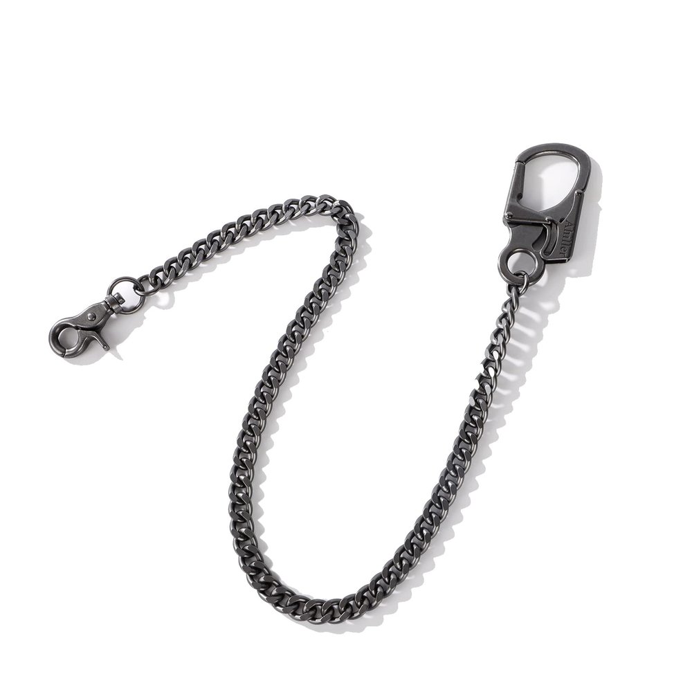 Ahiller Biker Wallet Chain, Heavy Duty Pocket Chain with Lockable Carabiner, Men Chains for Keys, Jeans, Pants, Purse and Handbag (QK-Black-1PCS)