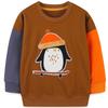Bumeex Toddler Boy's Crewneck Sweatshirt,Long Sleeve Shirt Top Clothes Outfit Brown Penguin 4t view 1