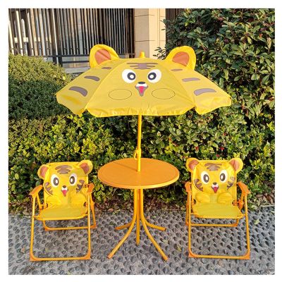 Kids Camping Chair Kids Outdoor Portable Table and Chair Set, Children's Beach Chair Camping Chair with Table and Umbrella, for Home Backyard Children's Entertainment