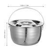 LIFKOME Stainless Steel Camping Pot with Hanging Handle and Lid 4 Quart Large Capacity Stew Soup Pot for Outdoor Camping Hiking Home Kitchen Cookware view 3