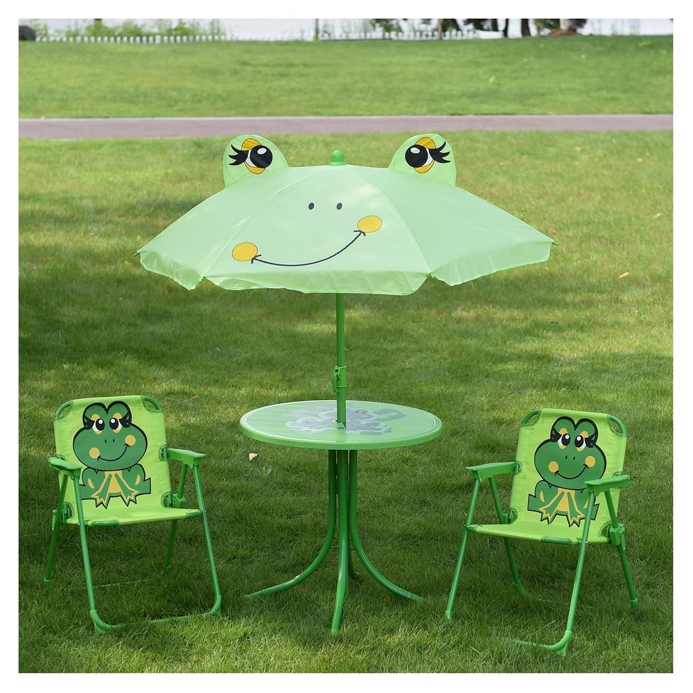 Kids Camping Chair Outdoor Portable Kids Beach Chair Table Set, Children's Beach Chair with Sun Protection Umbrella, for Home Backyard Children's Play Area (Color : Style3)