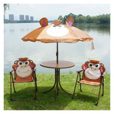 Kids Camping Chair Outdoor Children's Table and Chair Set, Kids Beach Chair with Sunshade Umbrella, Portable Child Seat for Home Backyard Patio