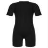 Venjoe Kids Boys Girls One-Piece Thermal Swimsuit Shorty Wetsuit Short Sleeves Zipper Rashguard Bathing Suit Black Yellow 12-14 Years view 2