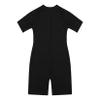 Venjoe Kids Boys Girls One-Piece Thermal Swimsuit Shorty Wetsuit Short Sleeves Zipper Rashguard Bathing Suit Black Yellow 12-14 Years view 4