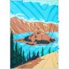 Bedvcaty Camping Blanket, Puffy Waterproof Travel Blanket, Warm Cozy Picnic Blanket, for Outdoors, Travel, and Mountain.(Lake, 78" x 56") view 1