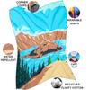 Bedvcaty Camping Blanket, Puffy Waterproof Travel Blanket, Warm Cozy Picnic Blanket, for Outdoors, Travel, and Mountain.(Lake, 78" x 56") view 2