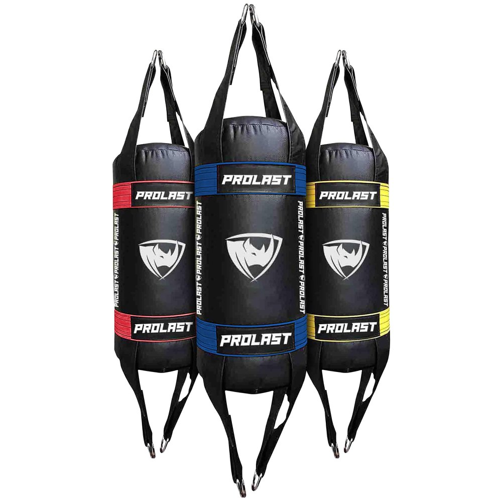 PROLAST Small Double End Hanging Punching Bag, Boxing, Muay Thai, MMA Training Equipment, Cylindrical, Portable, Filled, Lightweight, 3ft, 20 lbs, Rhino Blue